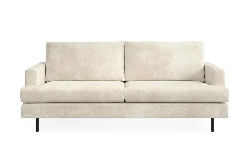 Menard Compact 3-sits Sammetssoffa - Krämvit — Krämvit