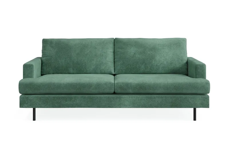 Menard Compact 3-sits Sammetssoffa - Mörkgrön — Mörkgrön
