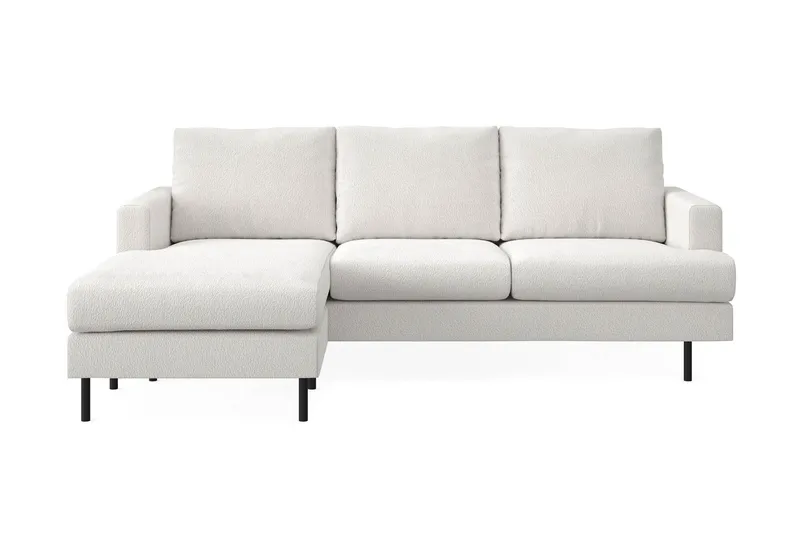 Menard Compact 3-sits Vänstervänd L-formad Divansoffa i Bouclé - Vit — Vit