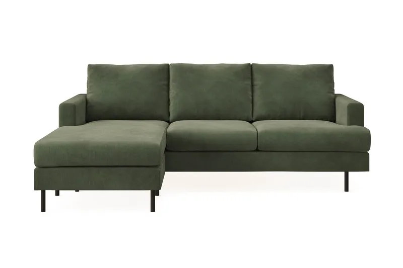 Menard Compact 3-sits Vänstervänd L-formad Divansoffa i Manchester - Grön — Grön