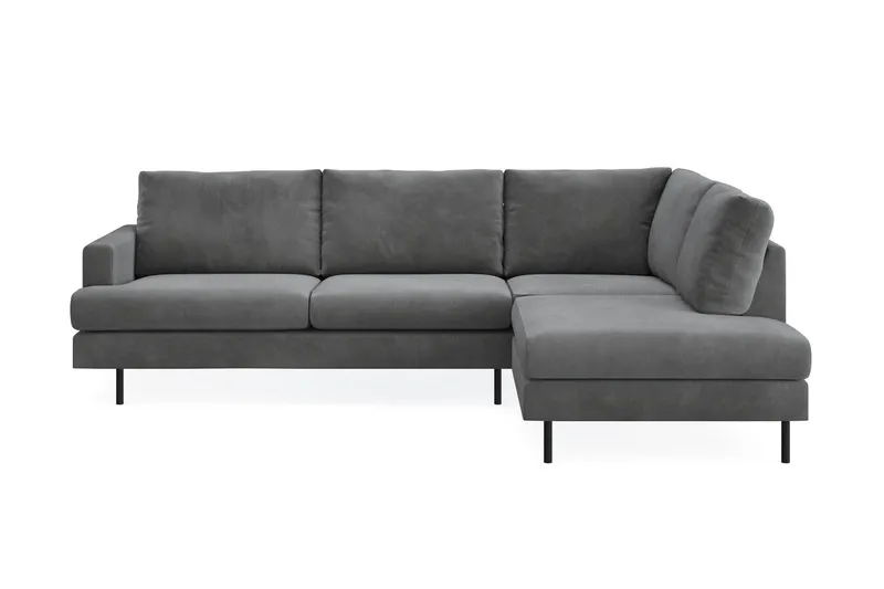 Menard Compact 4-sits Högervänd L-formad Schäslongsoffa i Manchester - Grå — Scandi Days