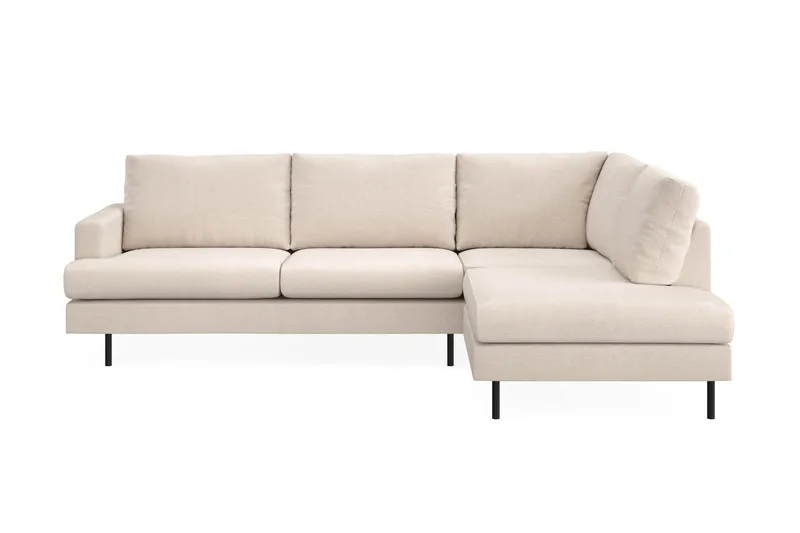 Menard Compact 4-sits Högervänd L-formad Schäslongsoffa i Tyg - Beige — Scandi Days