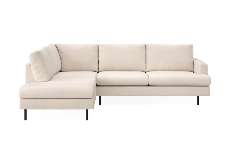 Menard Compact 4-sits Vänstervänd L-formad Schäslongsoffa i Tyg - Beige — Scandi Days