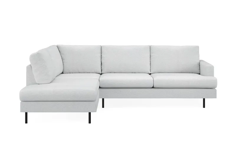 Menard Compact 4-sits Vänstervänd L-formad Schäslongsoffa i Tyg - Ljusgrå — Ljusgrå