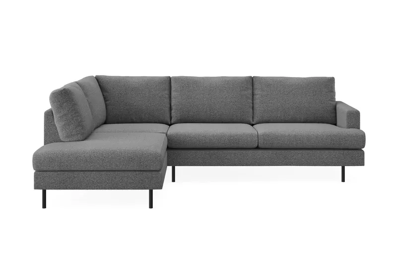 Menard Compact 4-sits Vänstervänd L-formad Schäslongsoffa i Tyg - Mörkgrå — Mörkgrå
