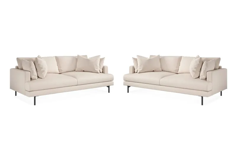 Menard Soffgrupp 4-sits + 4-sits Djup Tygsoffa 225 cm bred - Beige — Scandi Days