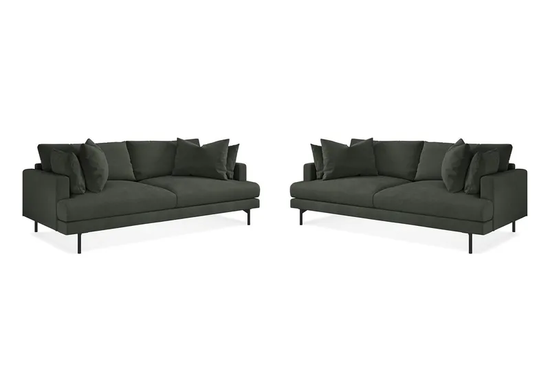 Menard Soffgrupp 4-sits + 4-sits Manchestersoffa - Mörkgrön — Scandi Days
