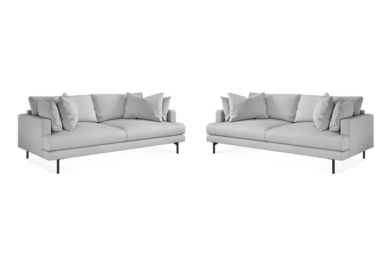 Menard Soffgrupp 4-sits + 4-sits Tygsoffa - Ljusgrå — Scandi Days