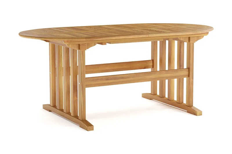 Menorca Stort Ovalt Förlängningbart Matbord i trä Utomhus 100x180 cm - Teak / Natur — Comfort Garden