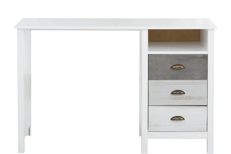 Meridian Skrivbord 140 cm - Vit/Ljusgrå/Mörkgrå — Vit/Ljusgrå/Mörkgrå