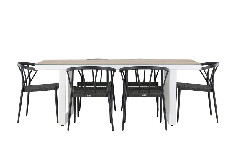 Merlo Matgrupp Utomhus + 6 Utestolar - Vit (Art.nr 3060237) — Venture Home