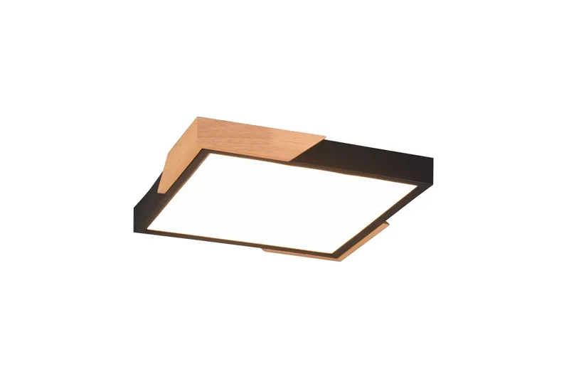 Meta LED Plafond mattsvart/ trä - Matt svart/Trä — Trio Lighting
