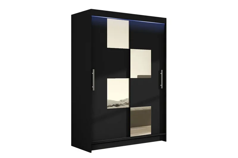 Miami Garderob 120x58x200 cm - Beige/Svart/Vit — Beige/Svart/Vit
