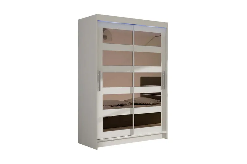 Miami Garderob 120x58x200 cm - Beige/Vit (Art.nr 491573) — Beige/Vit