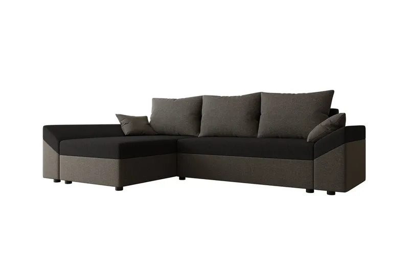 Midfeld 3-sits Hörnbäddsoffa Brown/Black