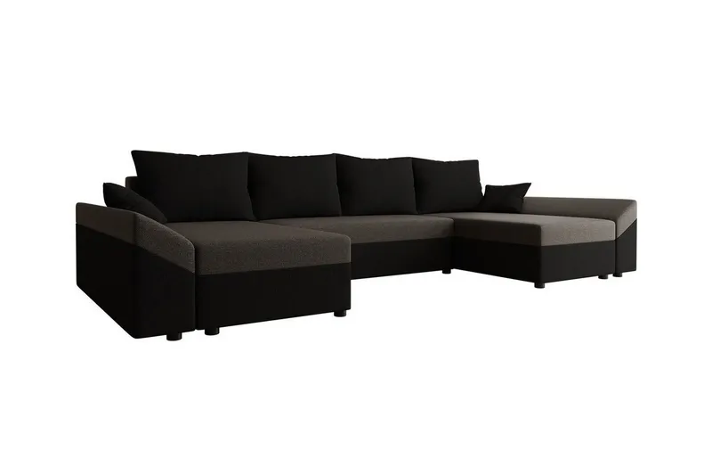 Midfeld 4-sits Hörnbäddsoffa Brown/Black