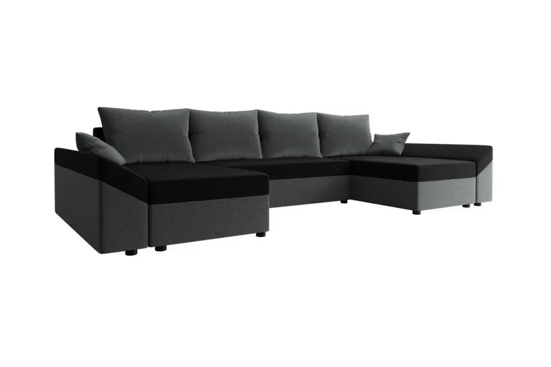 Midfeld 4-sits Hörnbäddsoffa Dark Grey/Black