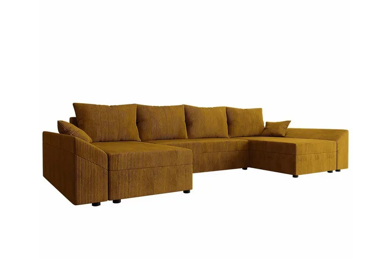 Midfeld 4-sits Hörnbäddsoffa Dark yellow