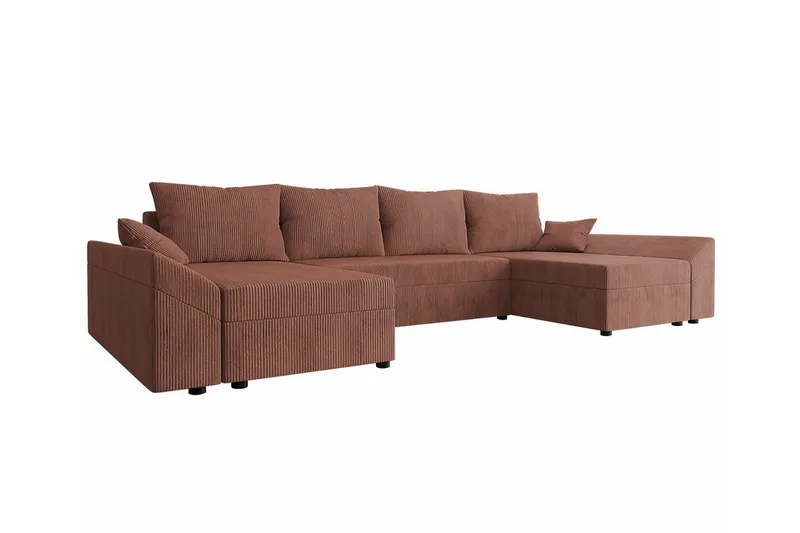 Midfeld 4-sits Hörnbäddsoffa Light brown