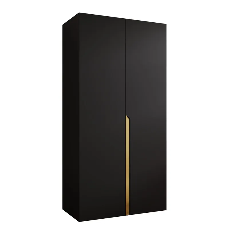 Milias Garderob 100x202 cm - guld, svart — guld, svart