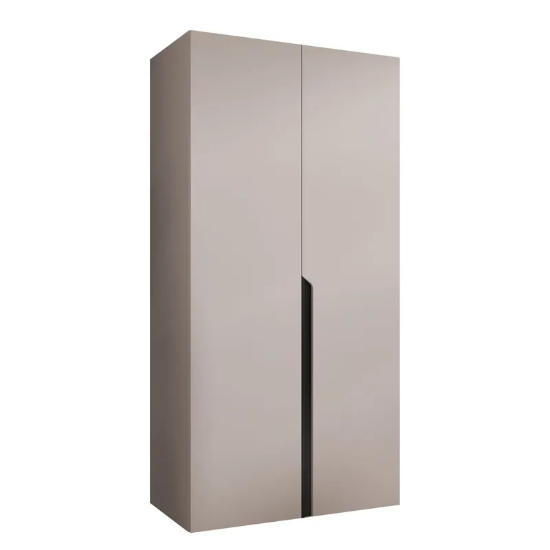 Milias Garderob 100x202 cm - svart, beige — svart, beige