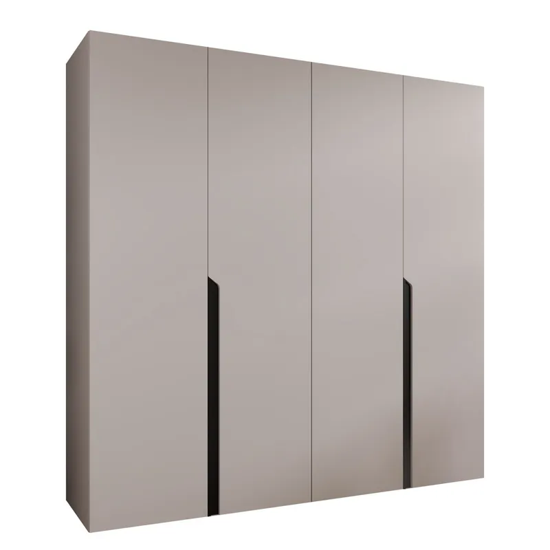 Milias Garderob 200x202 cm - svart, beige — svart, beige