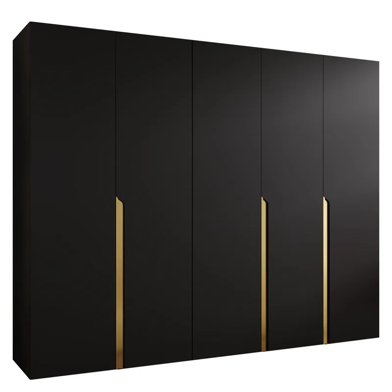 Milias Garderob 250x202 cm - svart, guld — svart, guld