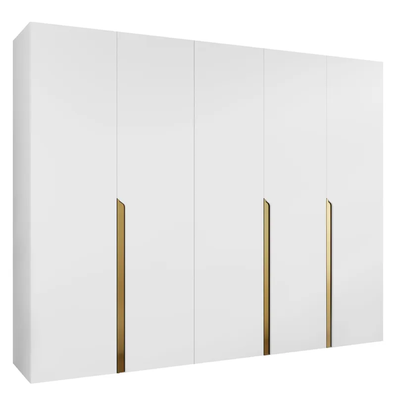 Milias Garderob 250x202 cm - vit, guld — vit, guld