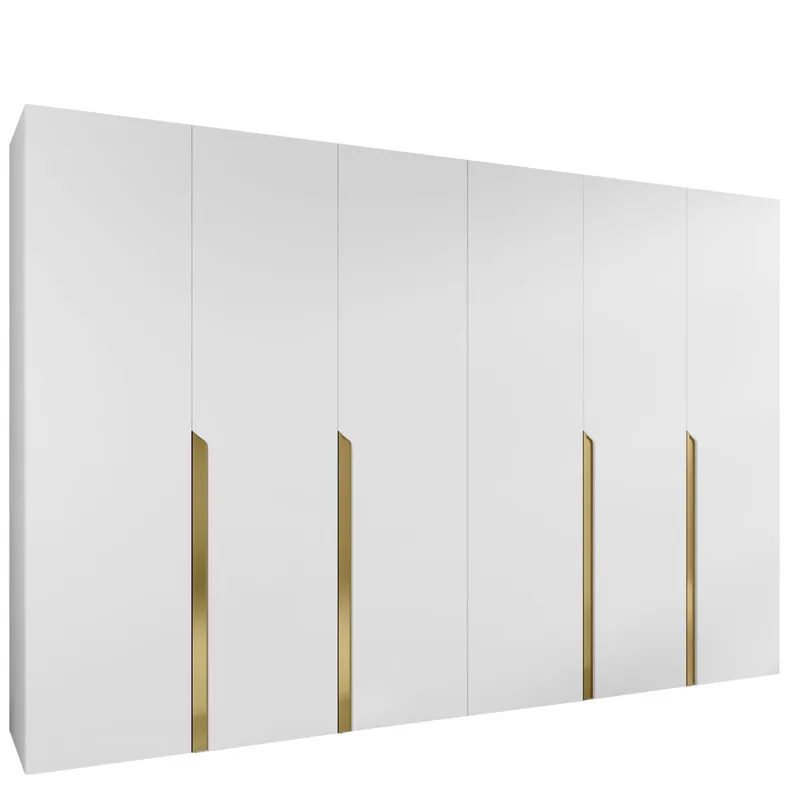 Milias Garderob 300x202 cm - vit, guld — vit, guld