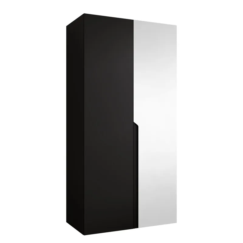 Milias Garderob med spegel 100x202 cm - svart (Art.nr 3434017) — svart