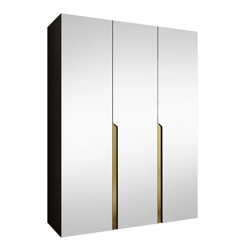 Milias Garderob med spegel 150x202 cm - svart (Art.nr 3434051) — svart