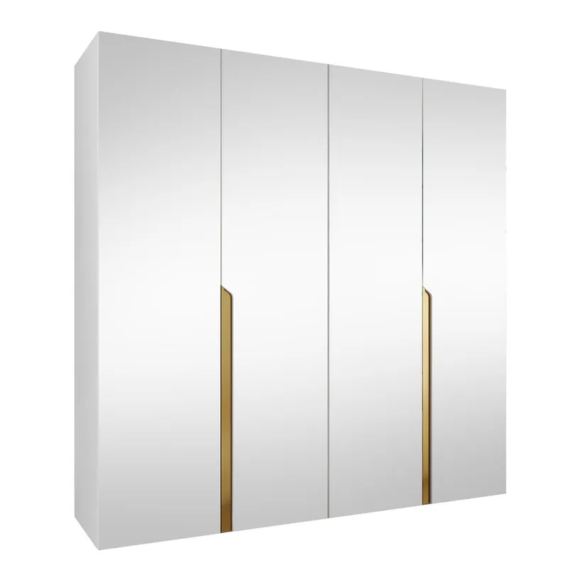 Milias Garderob med spegel 200x202 cm - vit (Art.nr 3434059) — vit