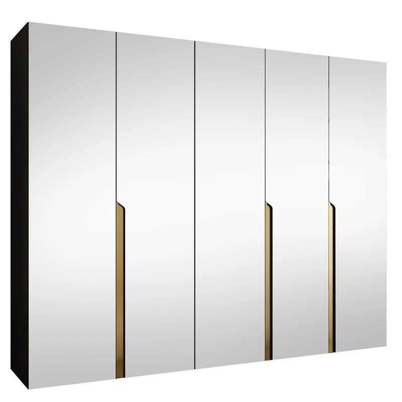 Milias Garderob med spegel 250x202 cm - svart (Art.nr 3434065) — svart