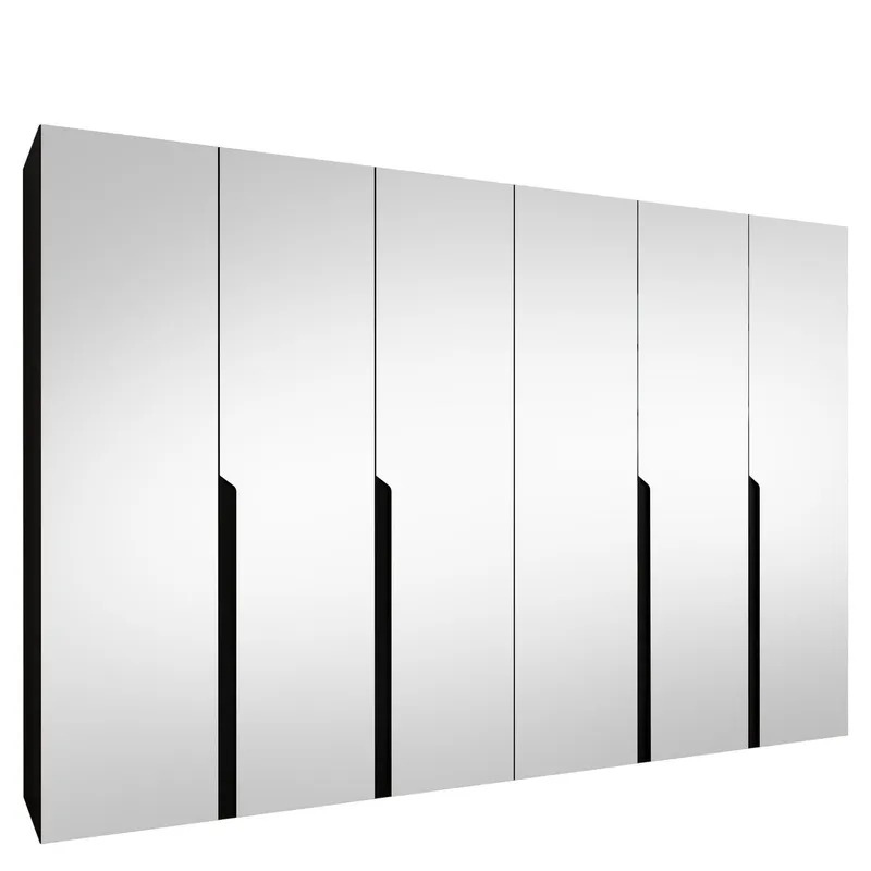 Milias Garderob med spegel 300x202 cm - svart (Art.nr 3434068) — svart