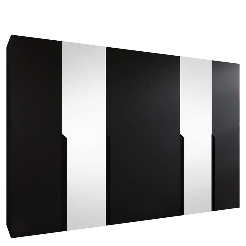Milias Garderob med spegel 300x202 cm - svart (Art.nr 3434037) — svart