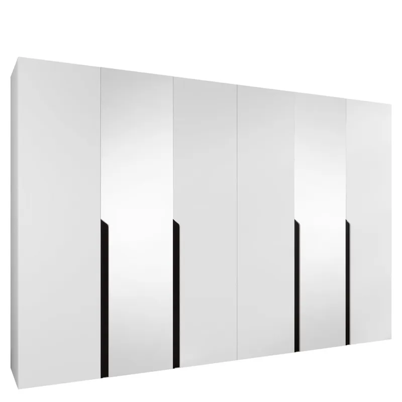 Milias Garderob med spegel 300x202 cm - vit / svart — vit / svart