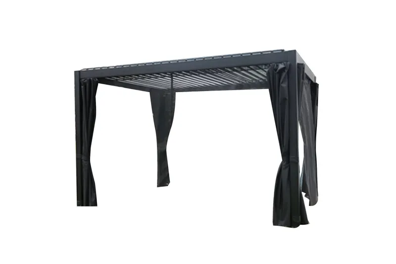 Mirador Paviljong 3x3x2,5 m med gardiner Mörkgrå