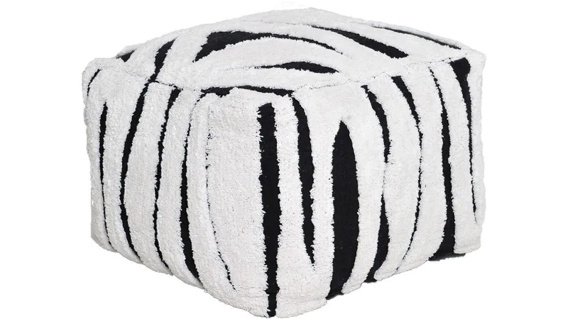 Mirello Puff 50 cm - Vit/Svart — Vit/Svart
