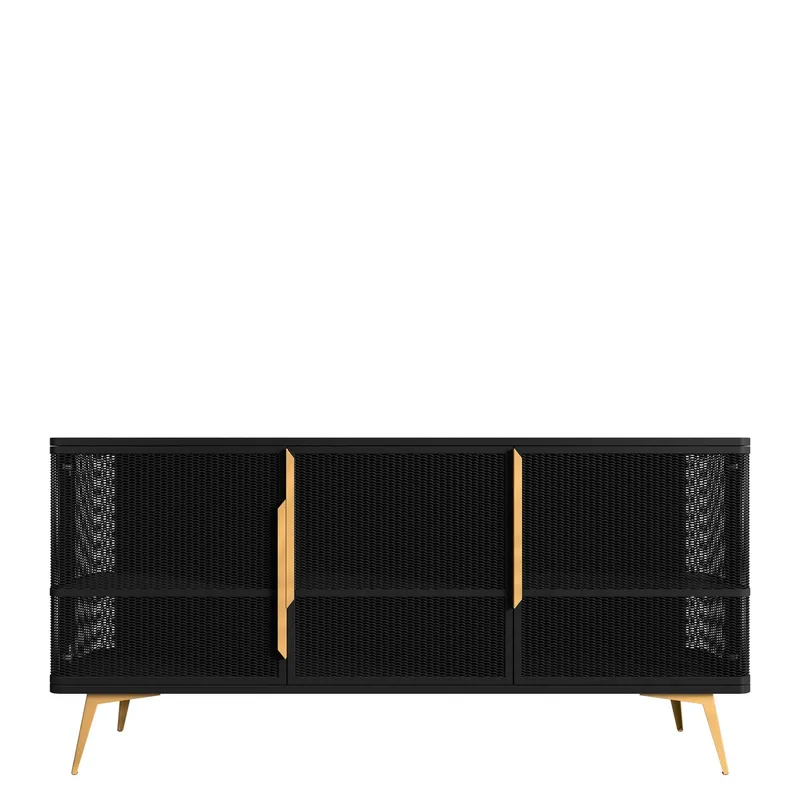 Mireva Skänk 180 cm - svart, guld — svart, guld
