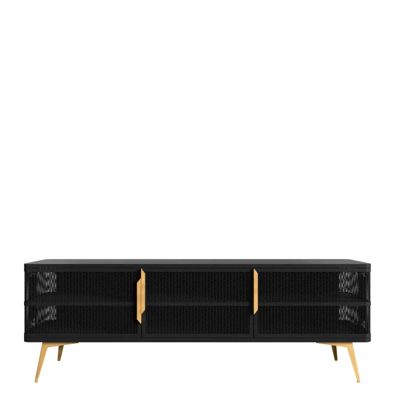 Mireva Tv-bänk 180 cm - svart, guld — svart, guld