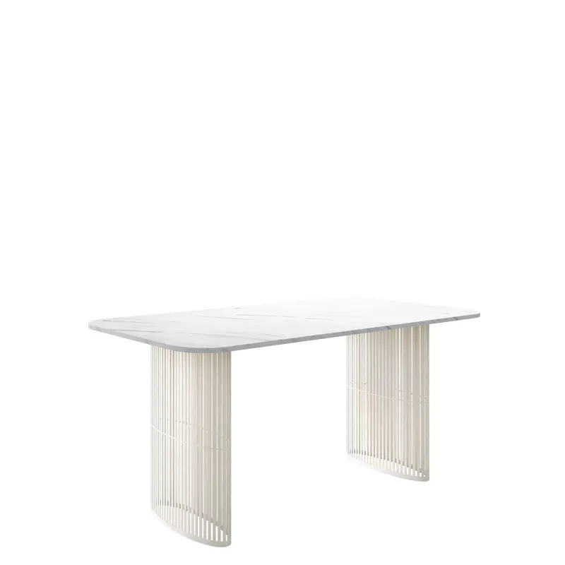 Mirion Matbord förlängningsbart 160-236 cm - beige / vit marmor — beige / vit marmor