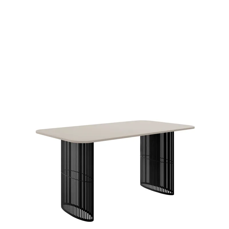 Mirion Matbord förlängningsbart 160-236 cm - svart / beige — svart / beige