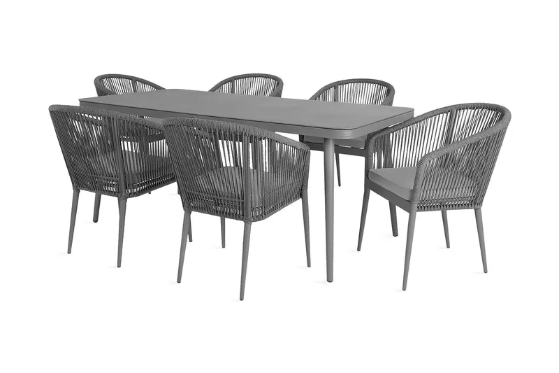 Möbelset ECCO med 6 Utestolar aluminiumram