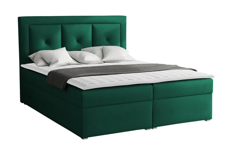 Moden Kontinentalsäng 140x215cm LED-belysning - Grön — Grön