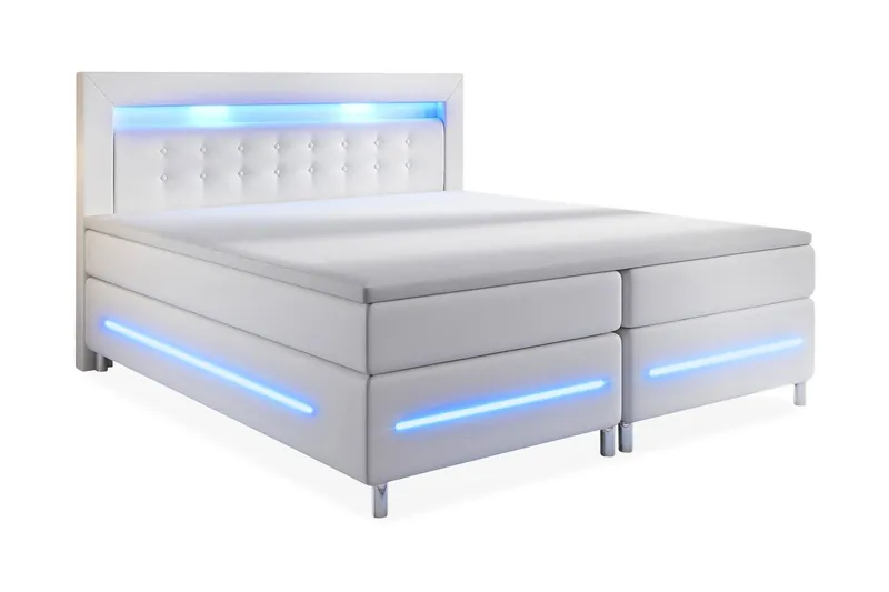 Modena Lyx Sängpaket 160x200 LED-belysning - Vit (Art.nr 432960) — Cloud47