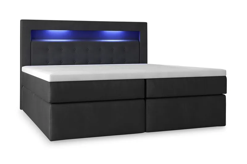 Modena Sängpaket 140x200 medFörvaring LED-belysning - Svart (Art.nr 230216) — Cloud47