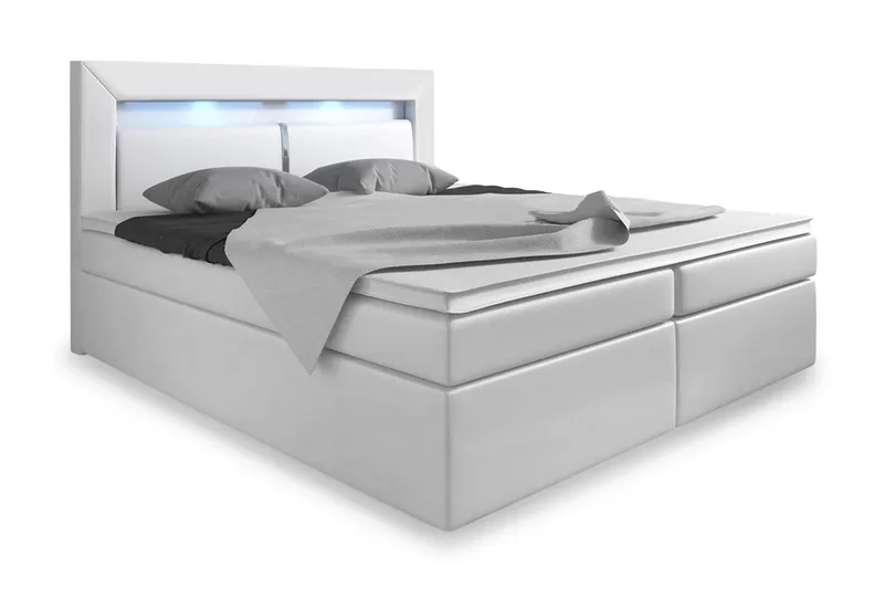 Modena Sängpaket 140x200 medFörvaring LED-belysning - Vit (Art.nr 230250) — Cloud47