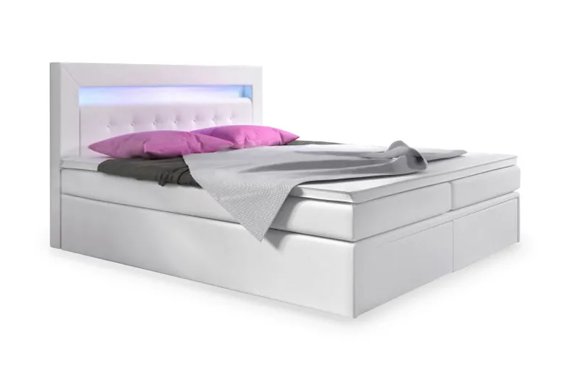 Modena Sängpaket 140x200 medFörvaring LED-belysning - Vit (Art.nr 230252) — Cloud47