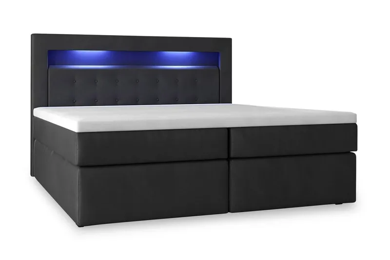 Modena Sängpaket 180x200 medFörvaring LED-belysning - Svart (Art.nr 230246) — Cloud47