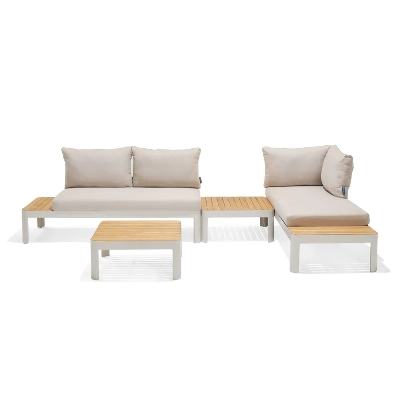 Modulset för utomhusbruk Portals 2x 2-sitssoffor + 2x soffbord - korallsand — Lifestyle Garden